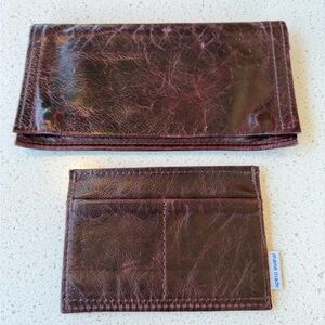 Rough & Tumble Black Cherry Snap Wallet + Card Duo Both Sides
